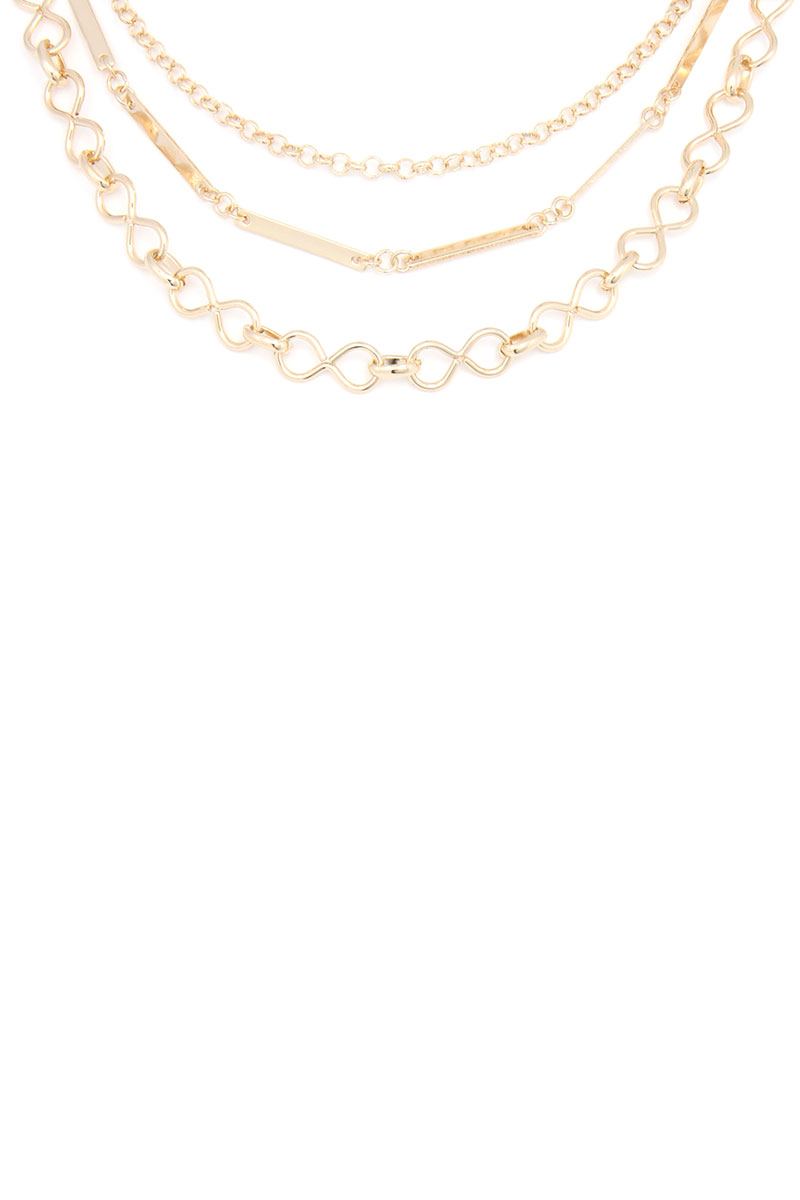 Metal Chain Layered Necklace