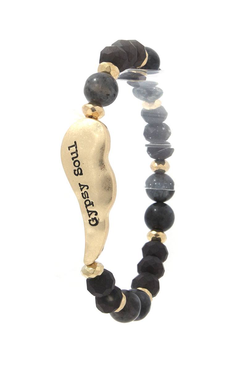 Gypsy Soul Wing Beaded Stretch Bracelet