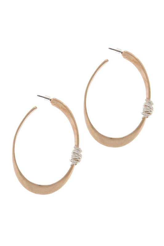 Oval Shape Wire Wrapped Drop Earring