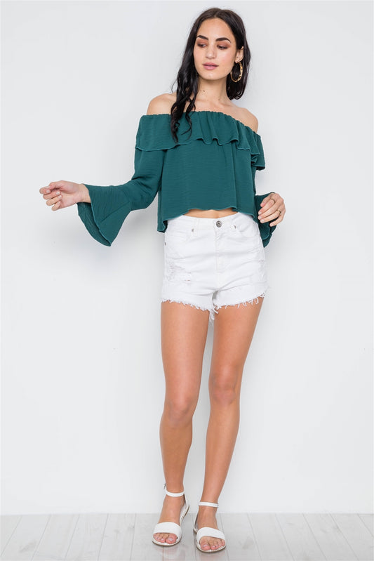 Off-the-shoulder Bell Sleeve Top