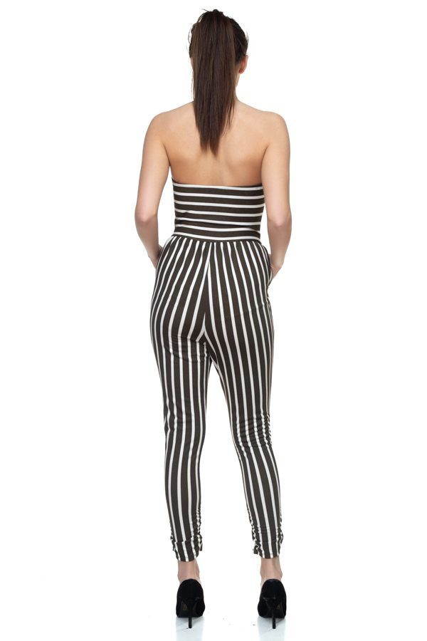 Stripe Tube Top Jumpsuit