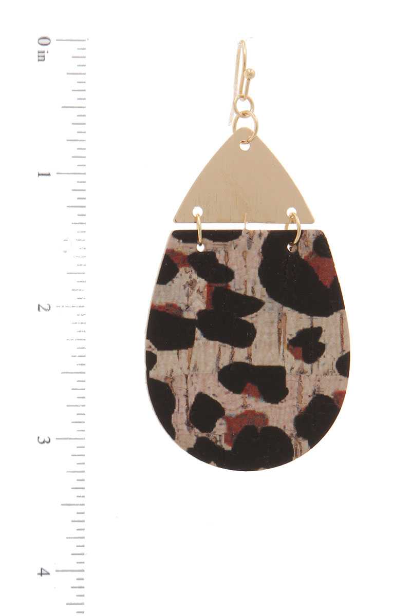 Wide Teardrop Shape Drop Earring