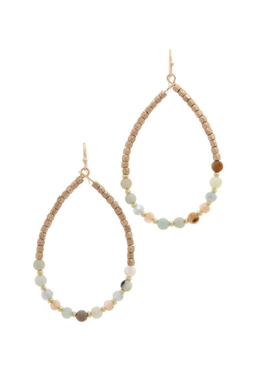 Beaded Teardrop Shape Earring