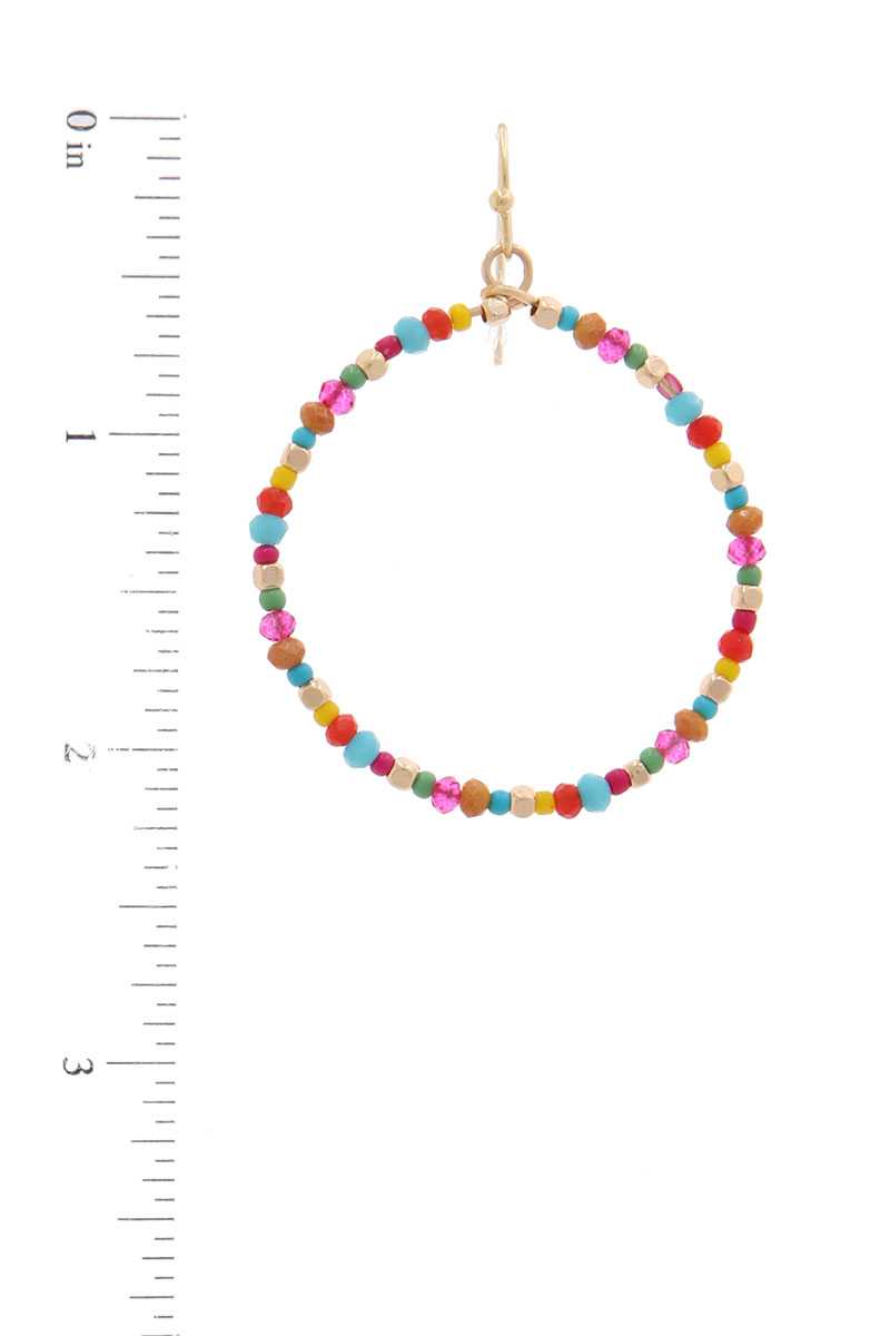 Beaded Circle Drop Earring