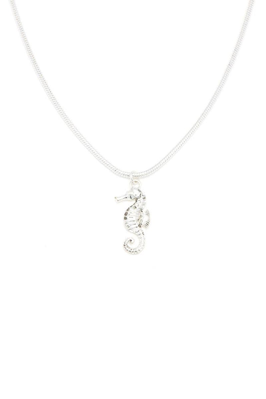 Sea Horse Charm Metal Necklace