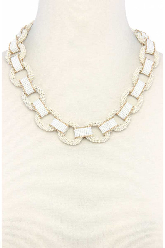 Beaded Circle Linked Necklace