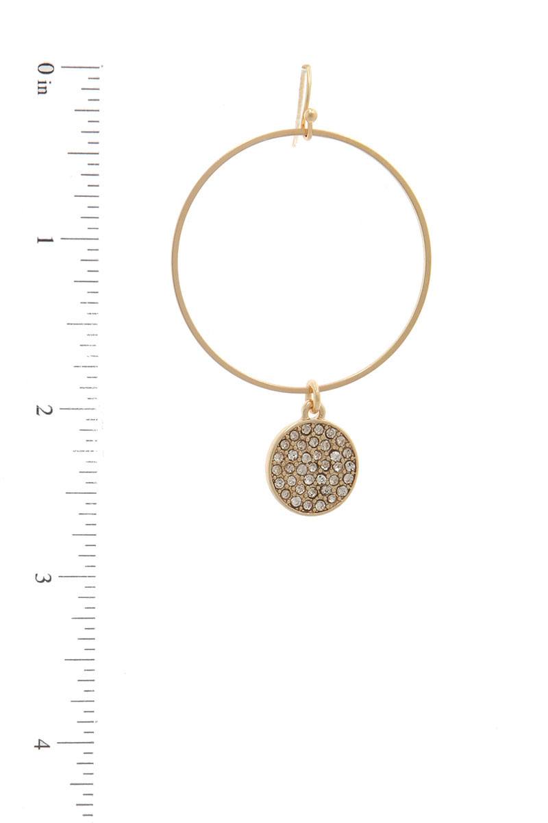 Rhinestone Circle Drop Earring