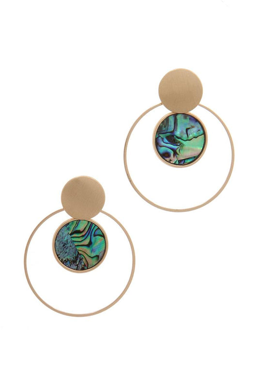 Double Circle Post Drop Earring