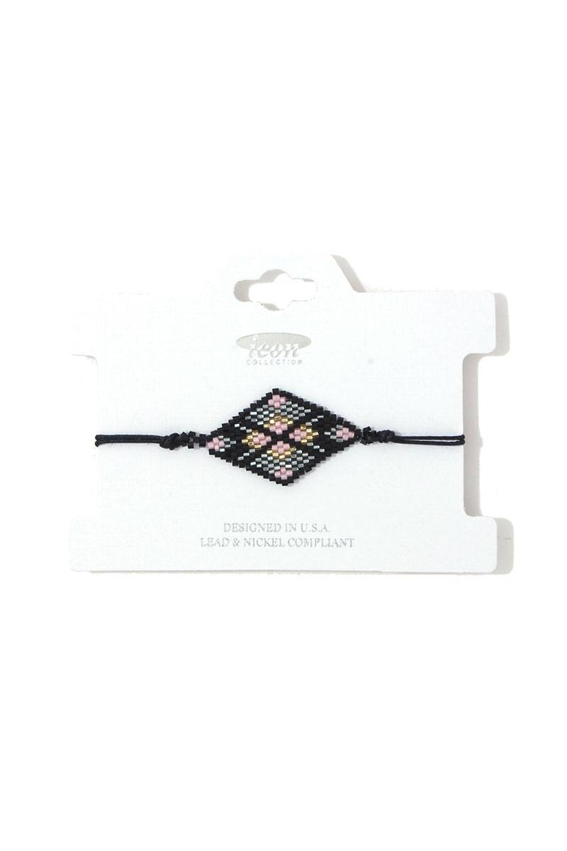 Rhombus Shape Beaded Adjustable Bracelet