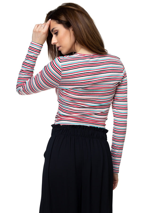 Stripe Twist Long Sleeve Shirt