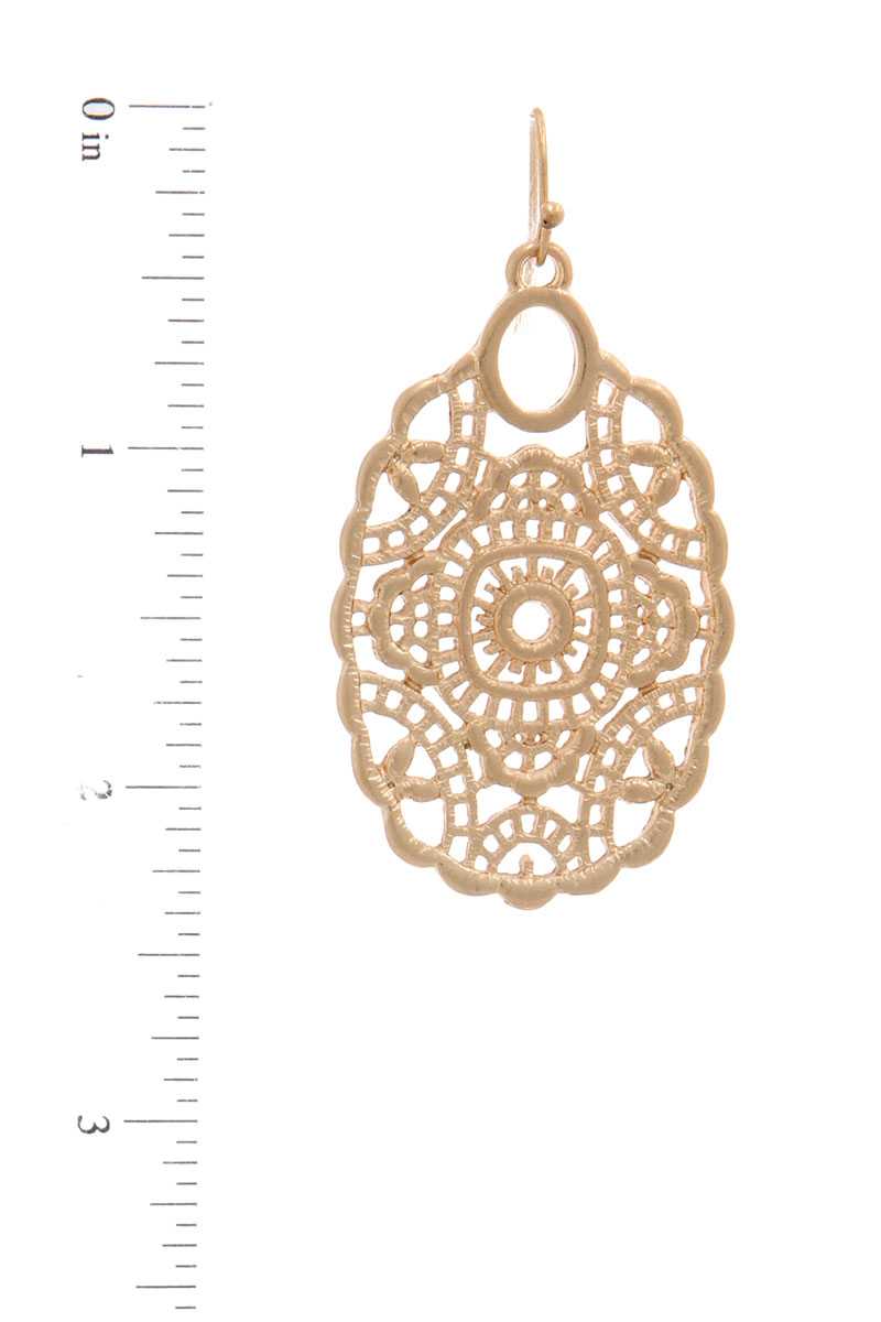 Laser Cut Metal Drop Earring