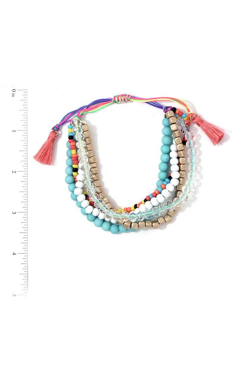 Multi Beaded Adjustable Bracelet