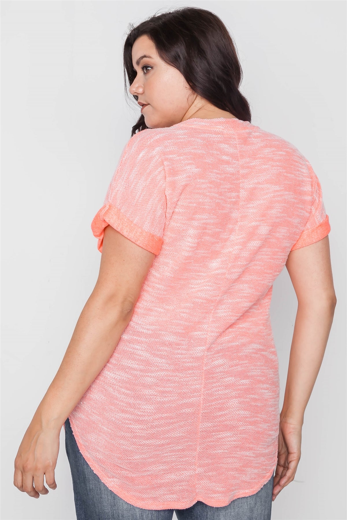 Plus Size Rock And Roll Graphic Cut-out Top