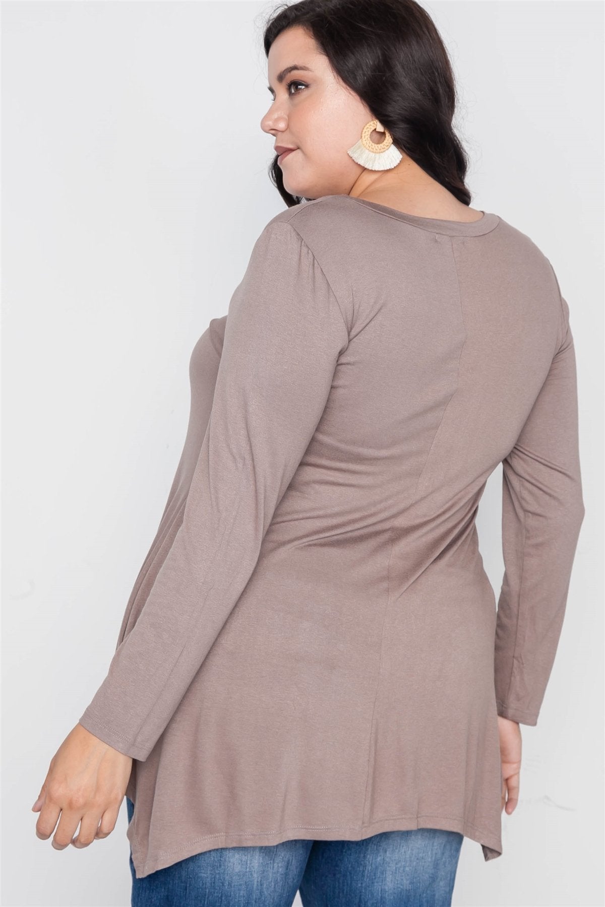 Plus Size Long Sleeve Basic Top