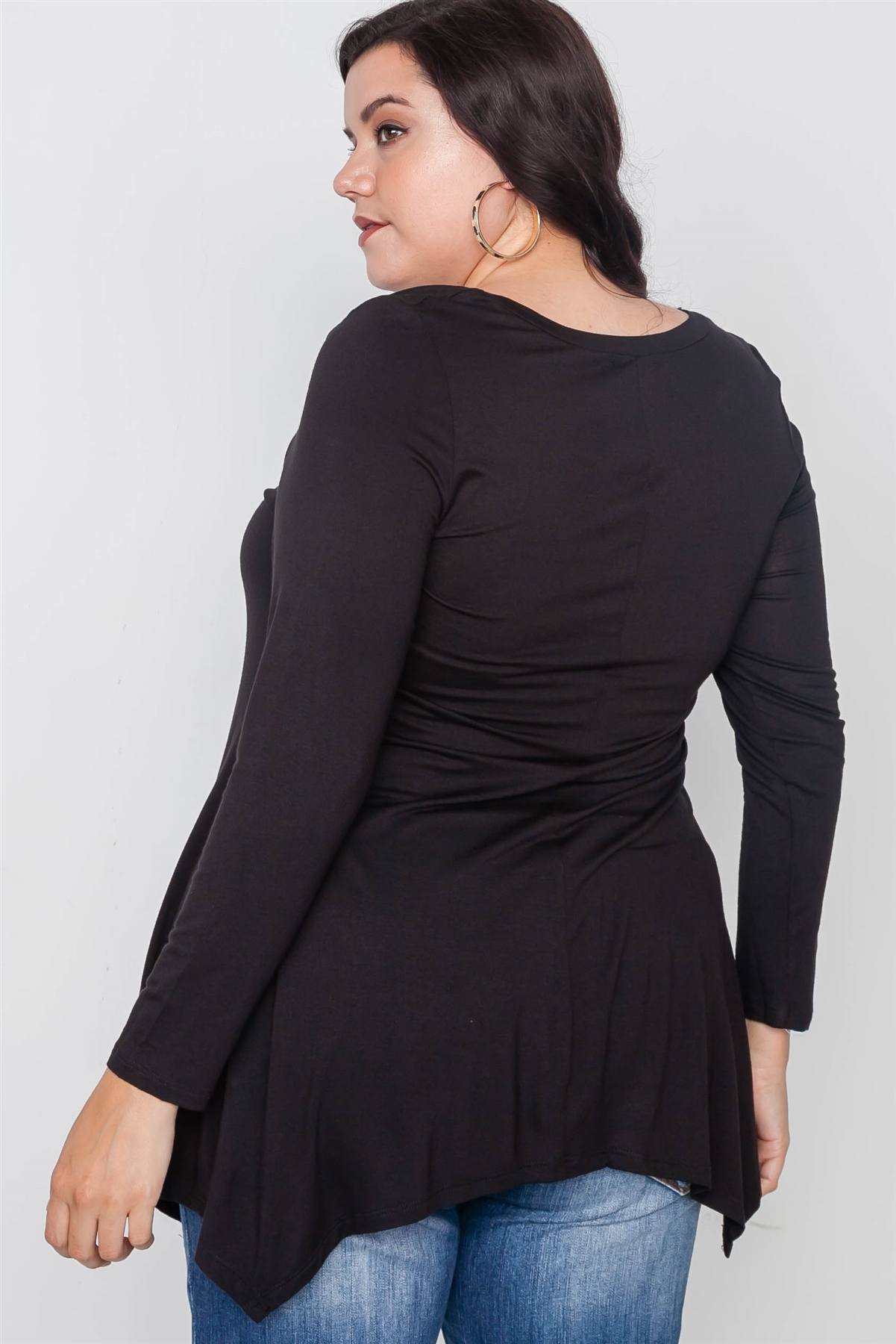 Plus Size Long Sleeve Basic Top