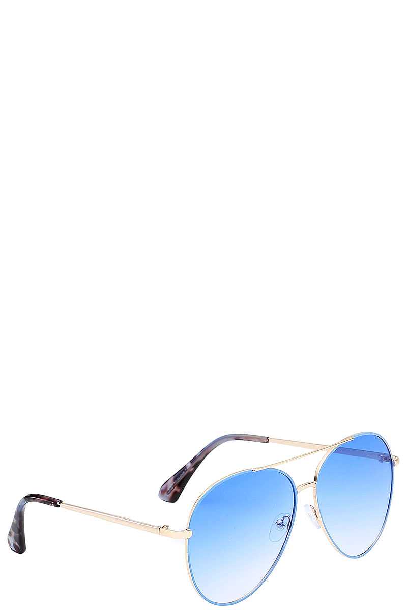 Giselle Contemporary Classic Teardrop Metallic Aviator Ladies Sunglasses