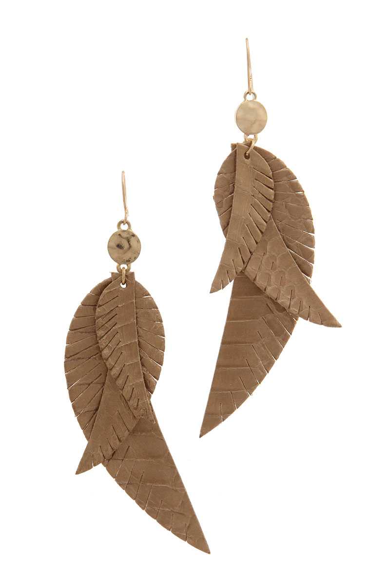 Genuine Leather Drop Earring
