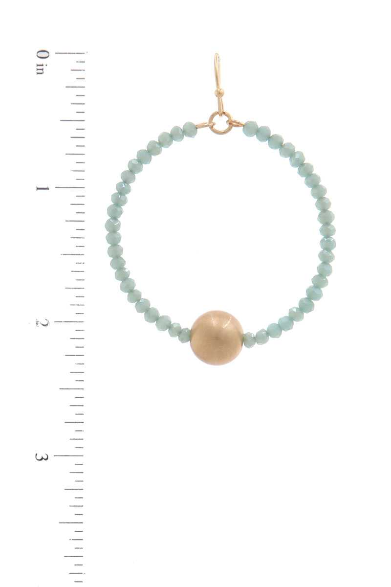 Metal Ball Beaded Drop Earring
