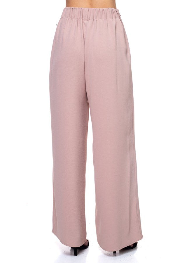 Belted Pleated Palazzo Pants