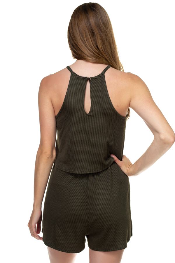Sleeveless Stripe Romper