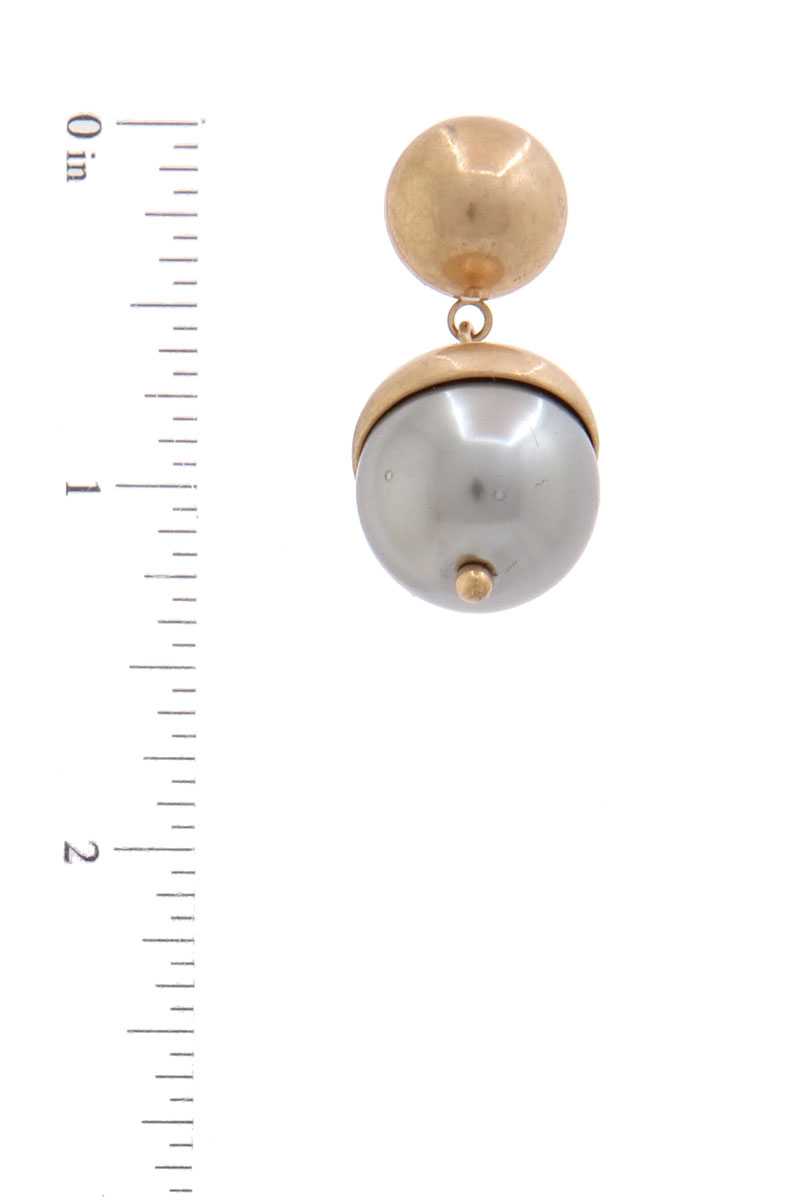 Half Pearl Half Metal Drop Earring