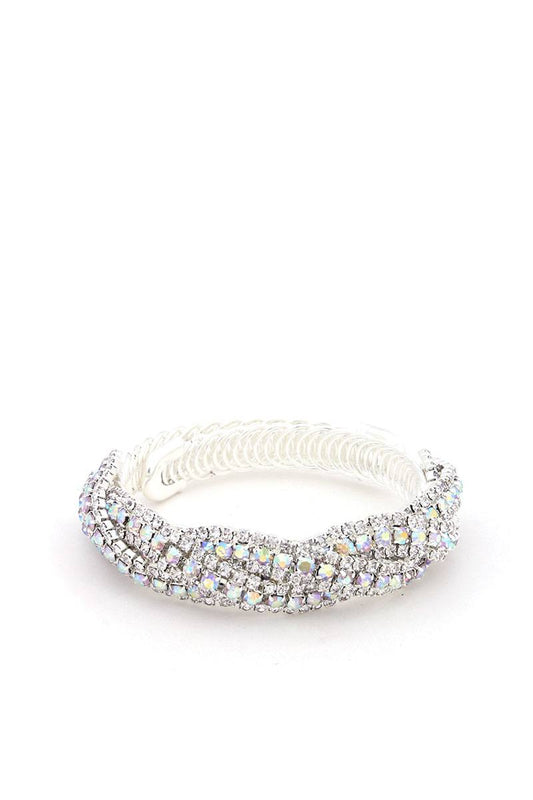 Flexible Rhinestone Metal Bracelet
