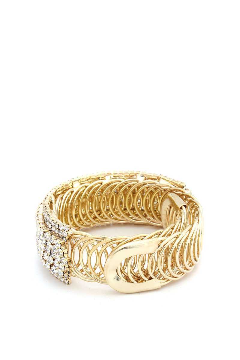 Rhinestone Adjustable Metal Bracelet