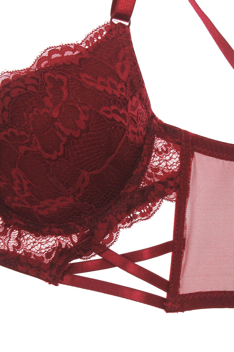 Floral Lace Plunge Bra