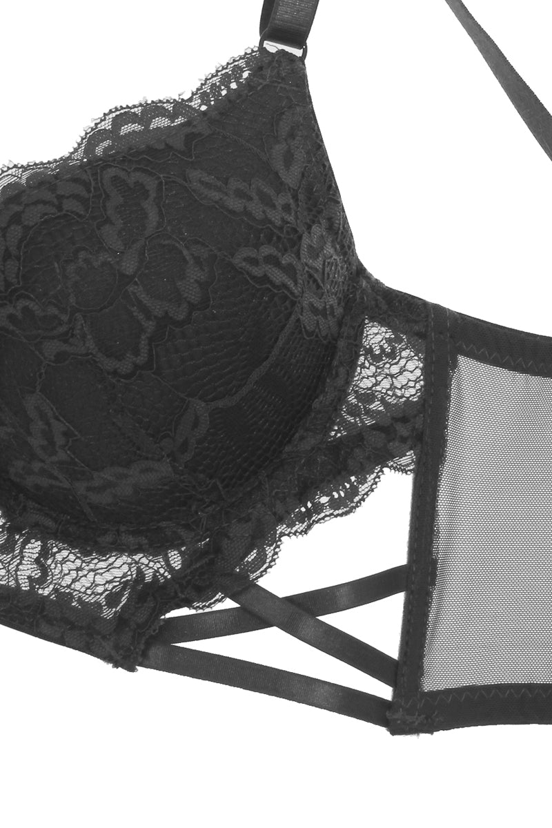 Floral Lace Plunge Bra