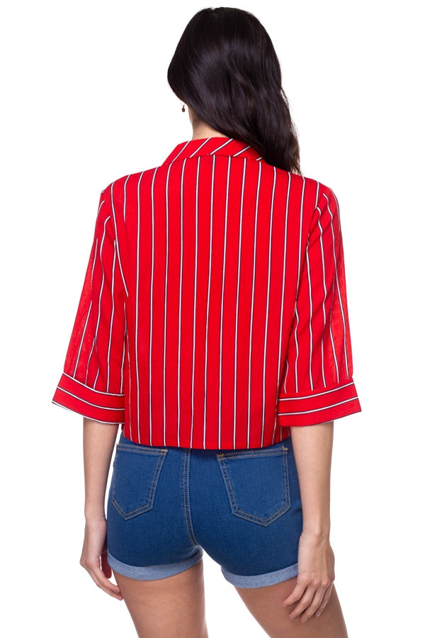 Stripe Knot Top Shirt