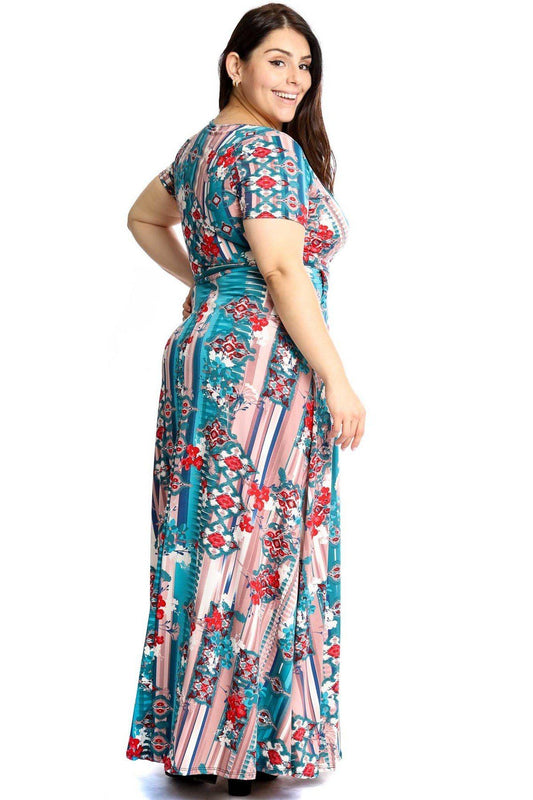 Elegant Plunging Neckline Maxi Dress