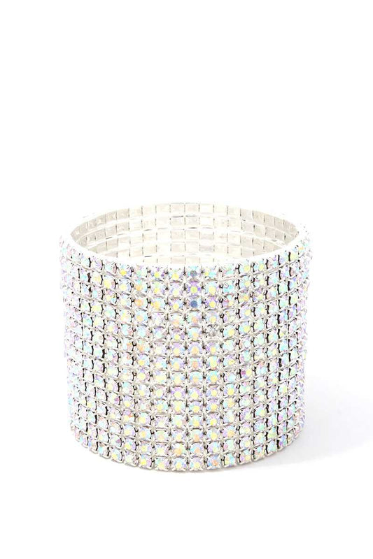 14 Layered Rhinestone Stretch Bracelet