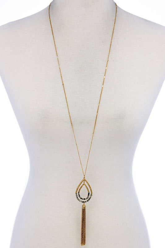 Designer Chic Tassel Pendant Necklace