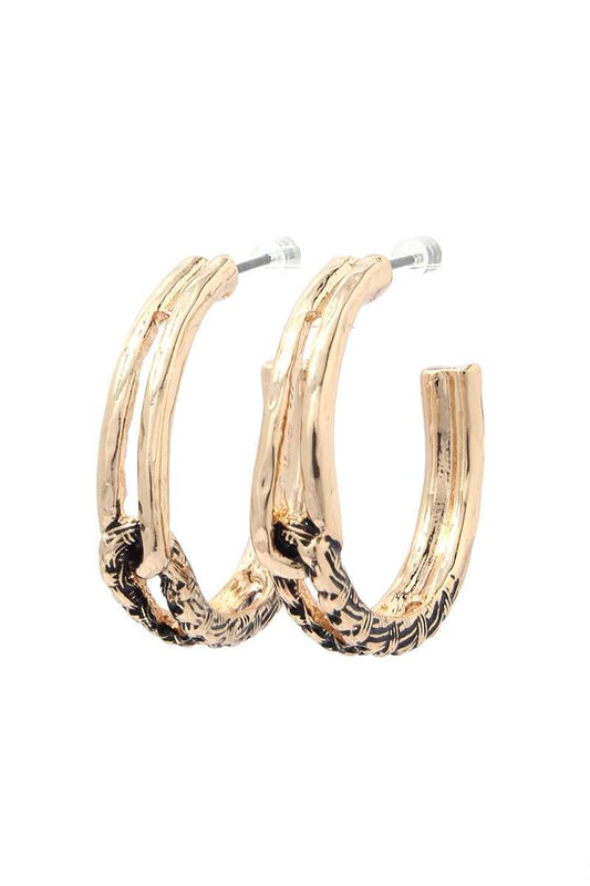 Metal Open Circle Drop Earring