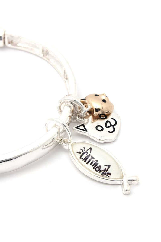 Cat Charm Stretch Bracelet