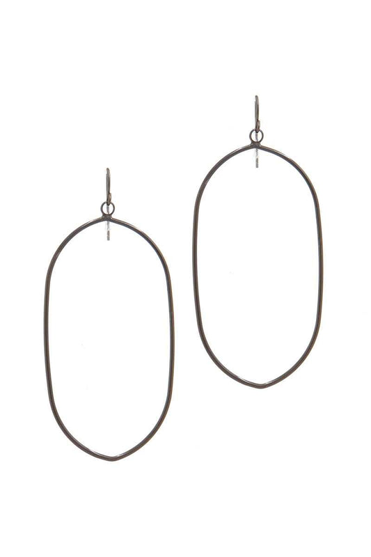 Long Oval Shape Drop Earring