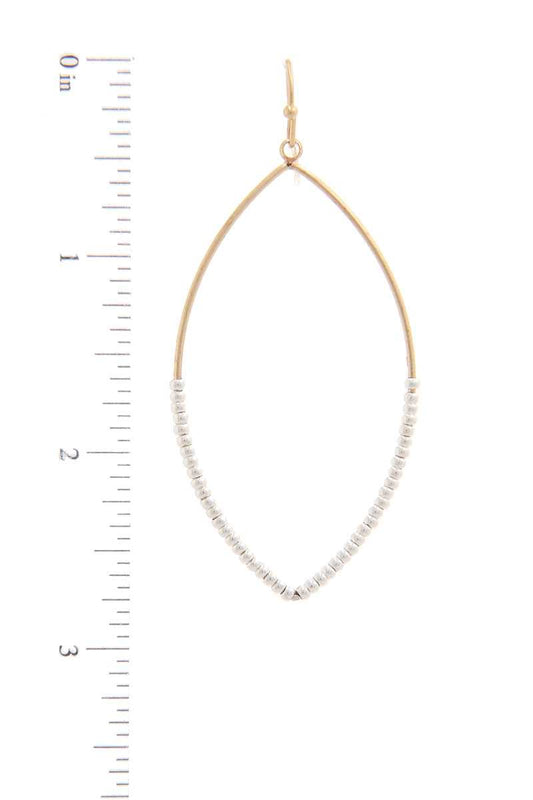Beaded Pointed Oval Drop Earring
