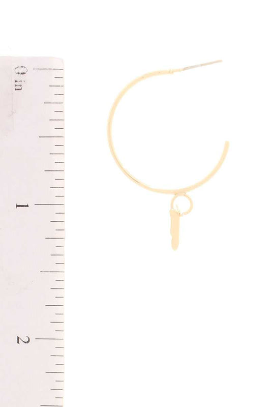 Butterfly Metal Dangle Hoop Earring