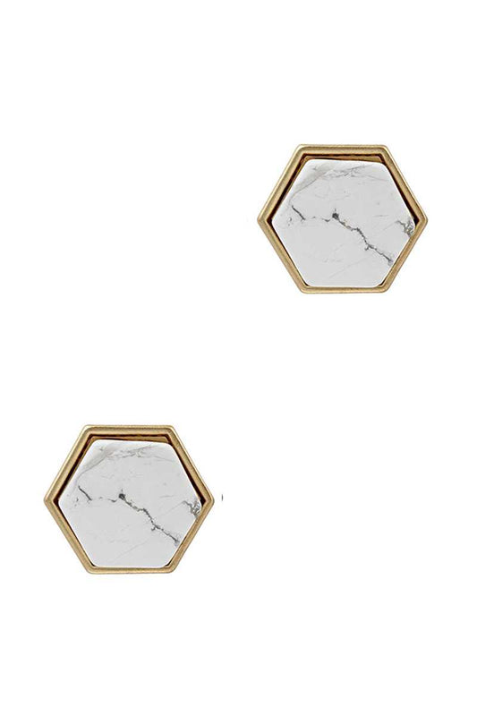 Natural Stone Stud Earring