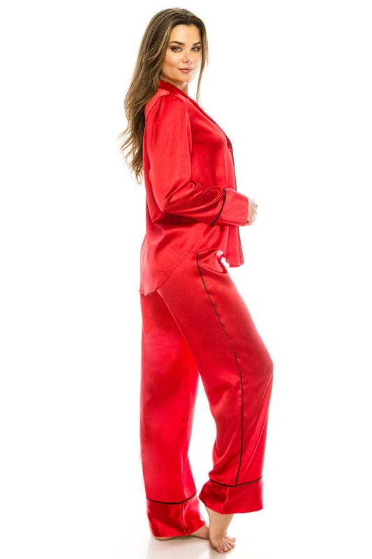 4 Pc Satin Pj Set