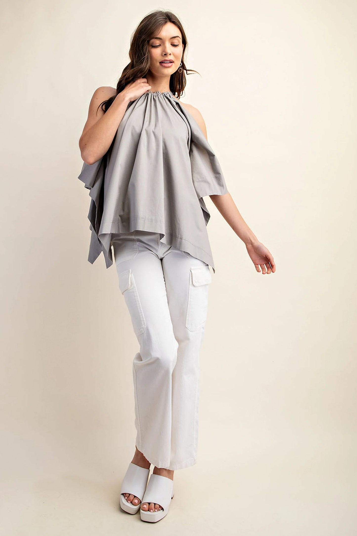 Bow Back Sleeveless Blouse Top