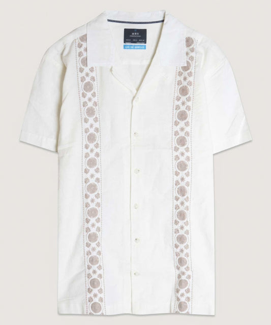 Embroidered Panels Camp Shirt
