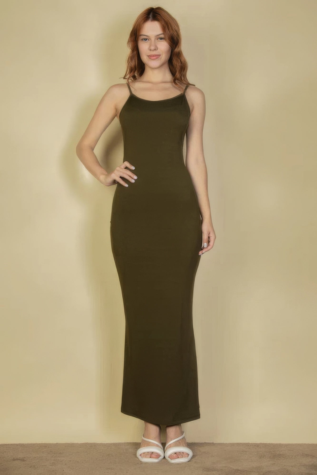 Ribbed Mermaid Hem Camisole Maxi Dress