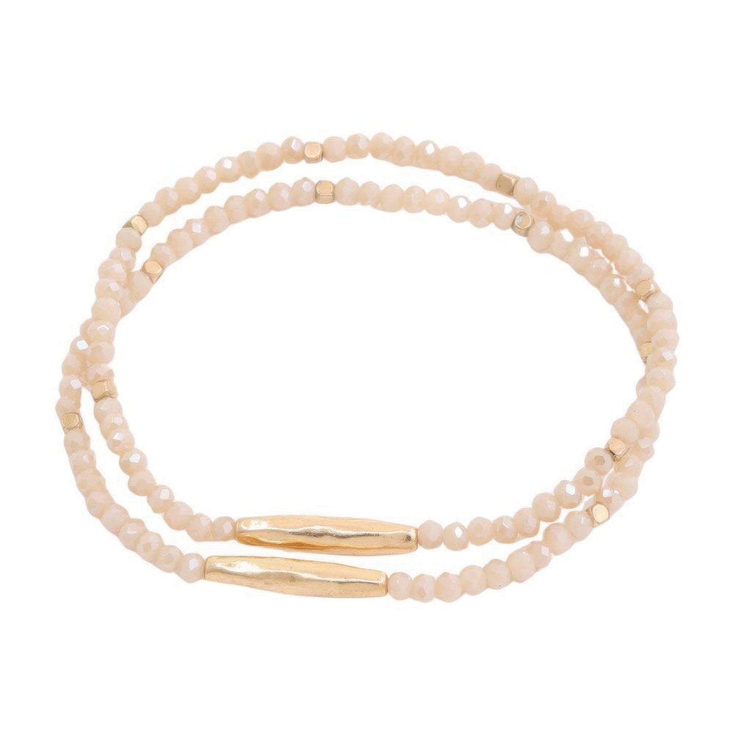 Metal Bar Beaded Bracelet Set