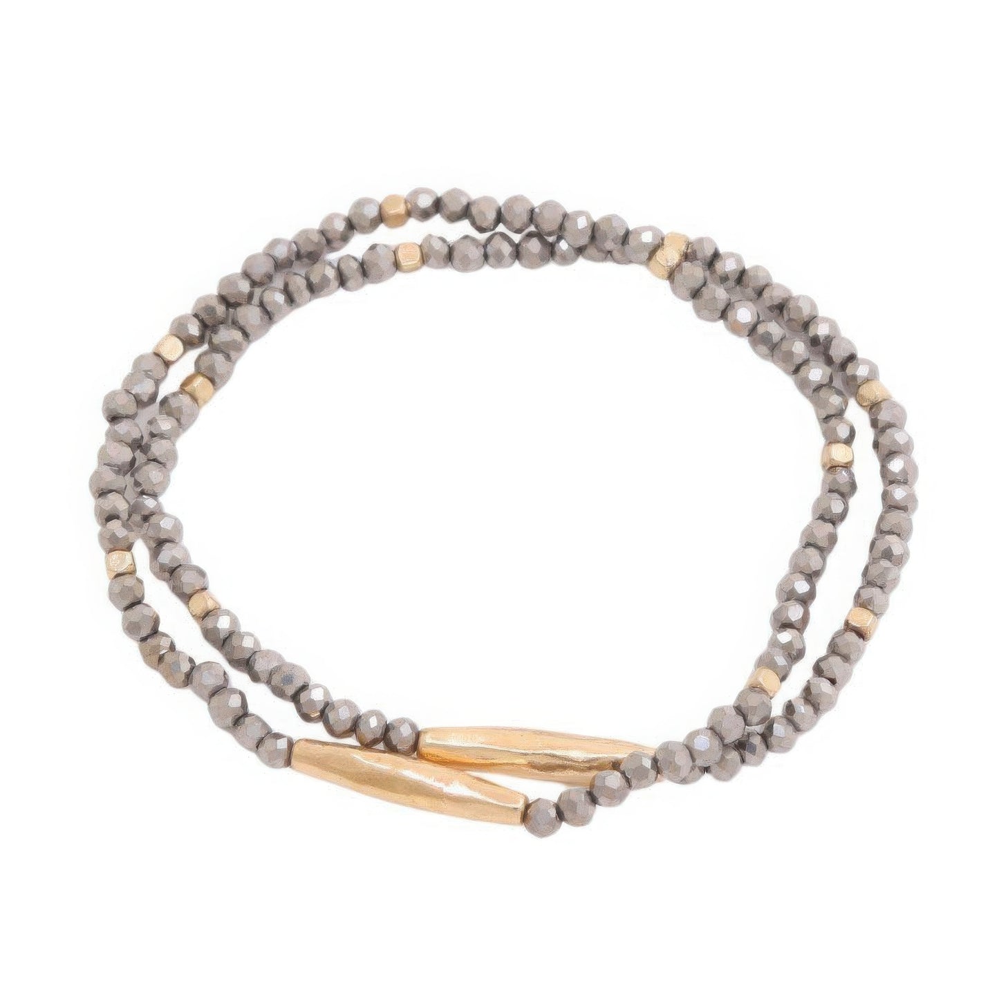 Metal Bar Beaded Bracelet Set