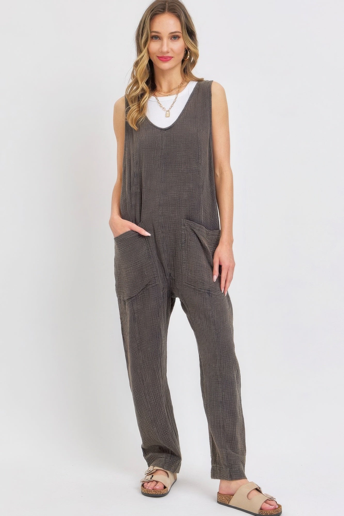 Mineral Washed Summer Jumpsuit