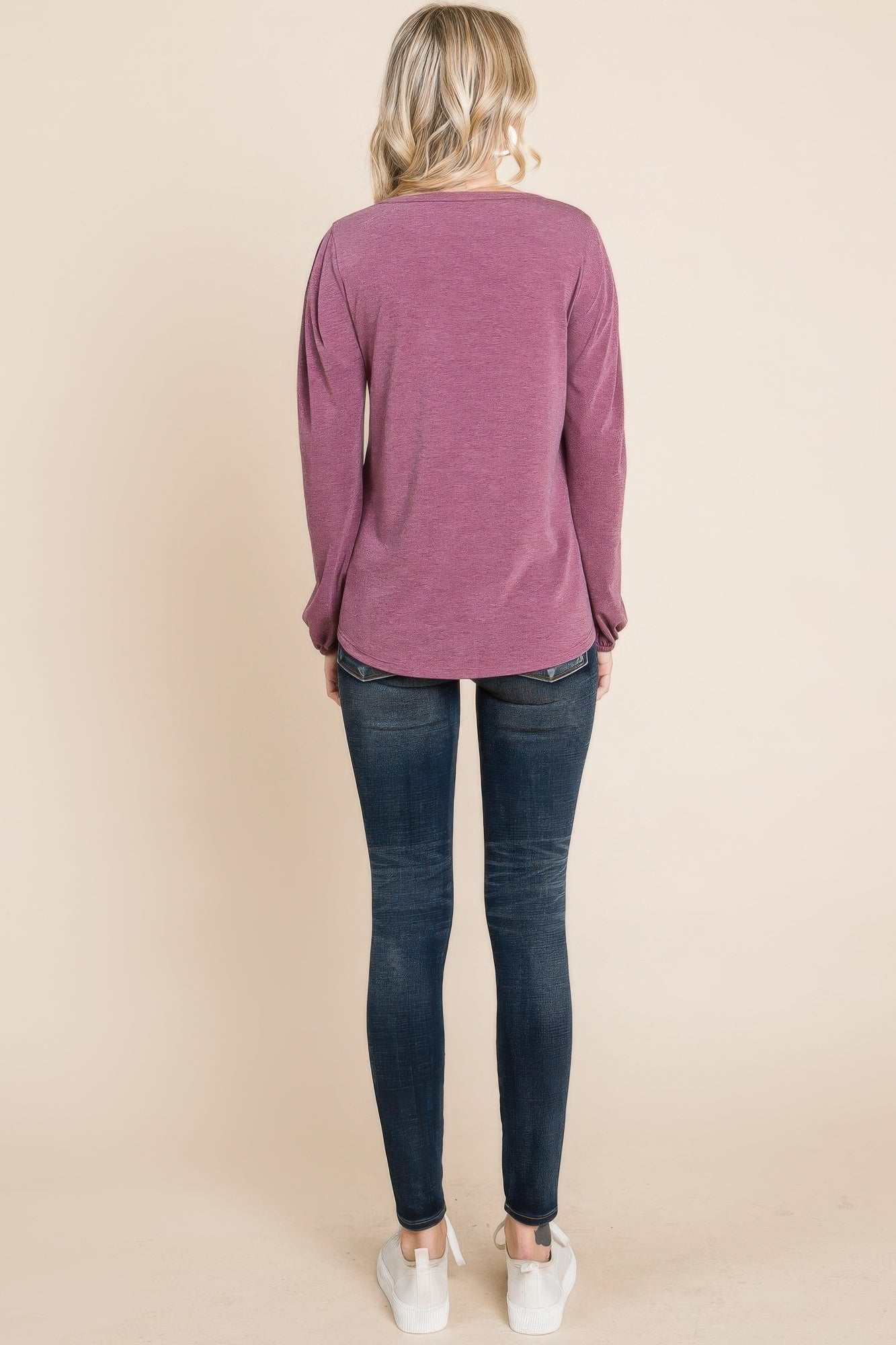 Solid Tr Spandex Long Sleeve Top