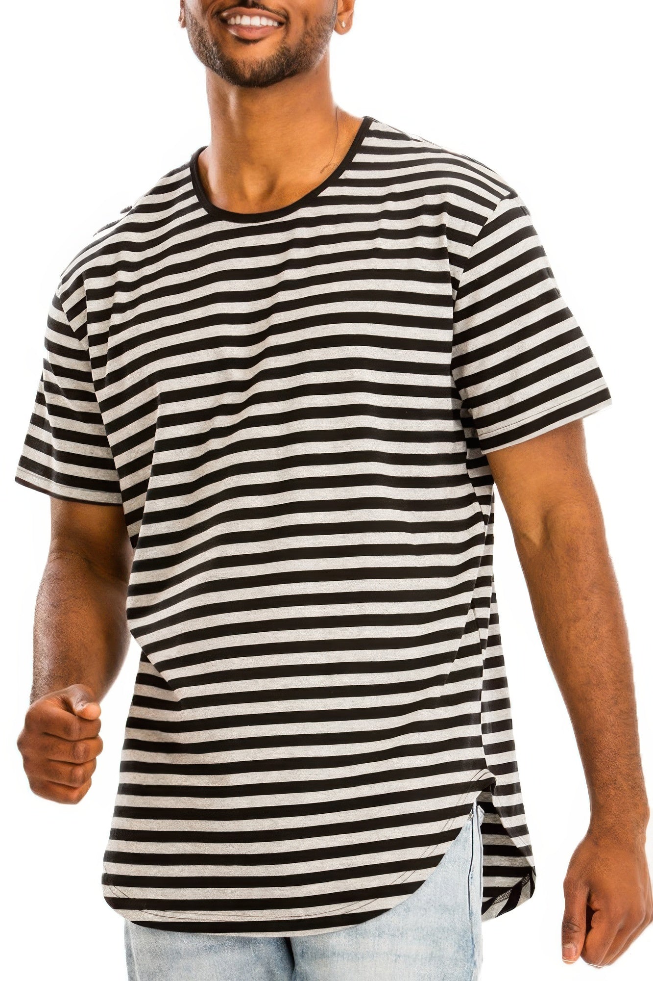 Striped Elongated Tshirt