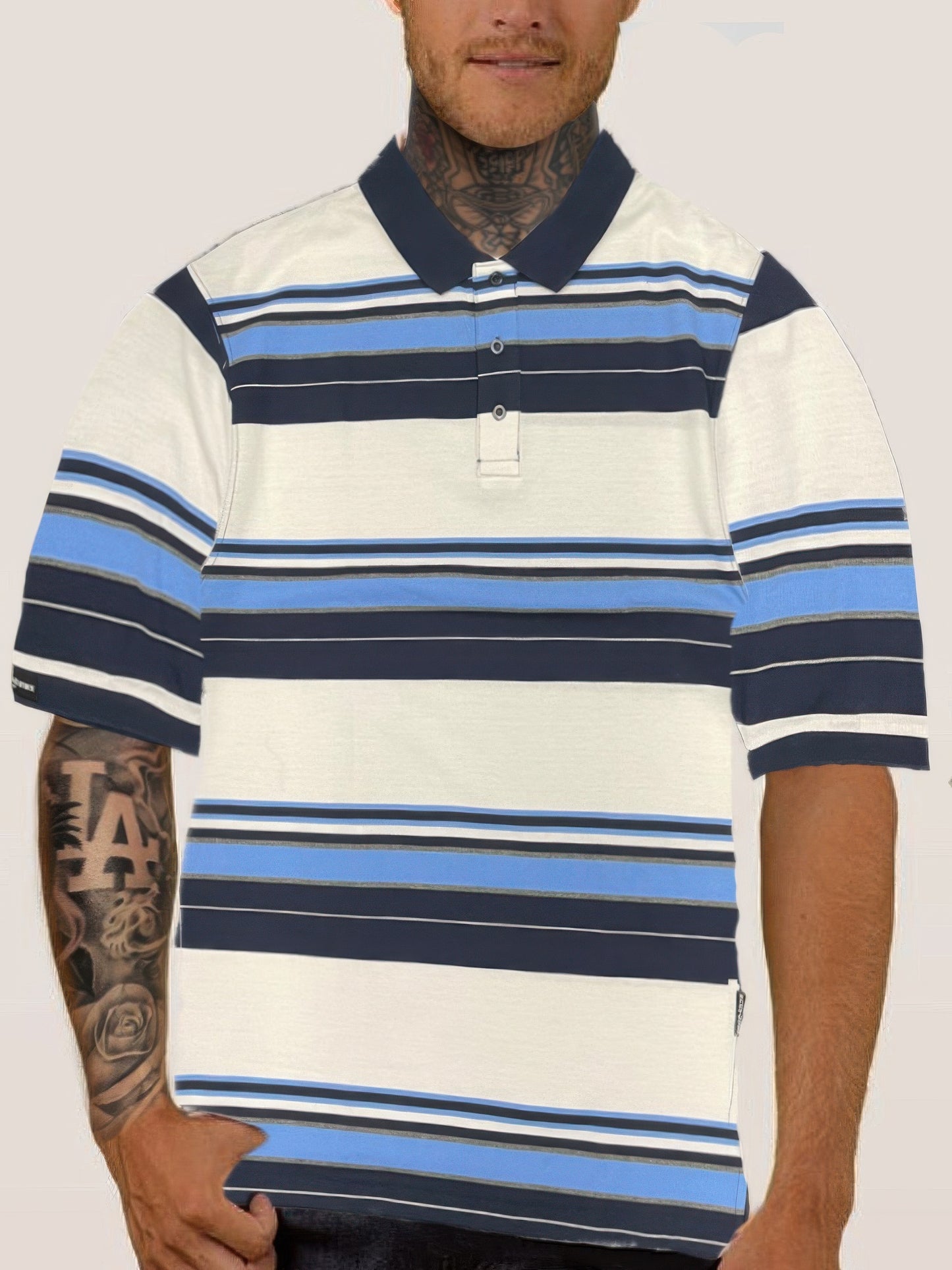 Old School Striped Pique Polo Shirt