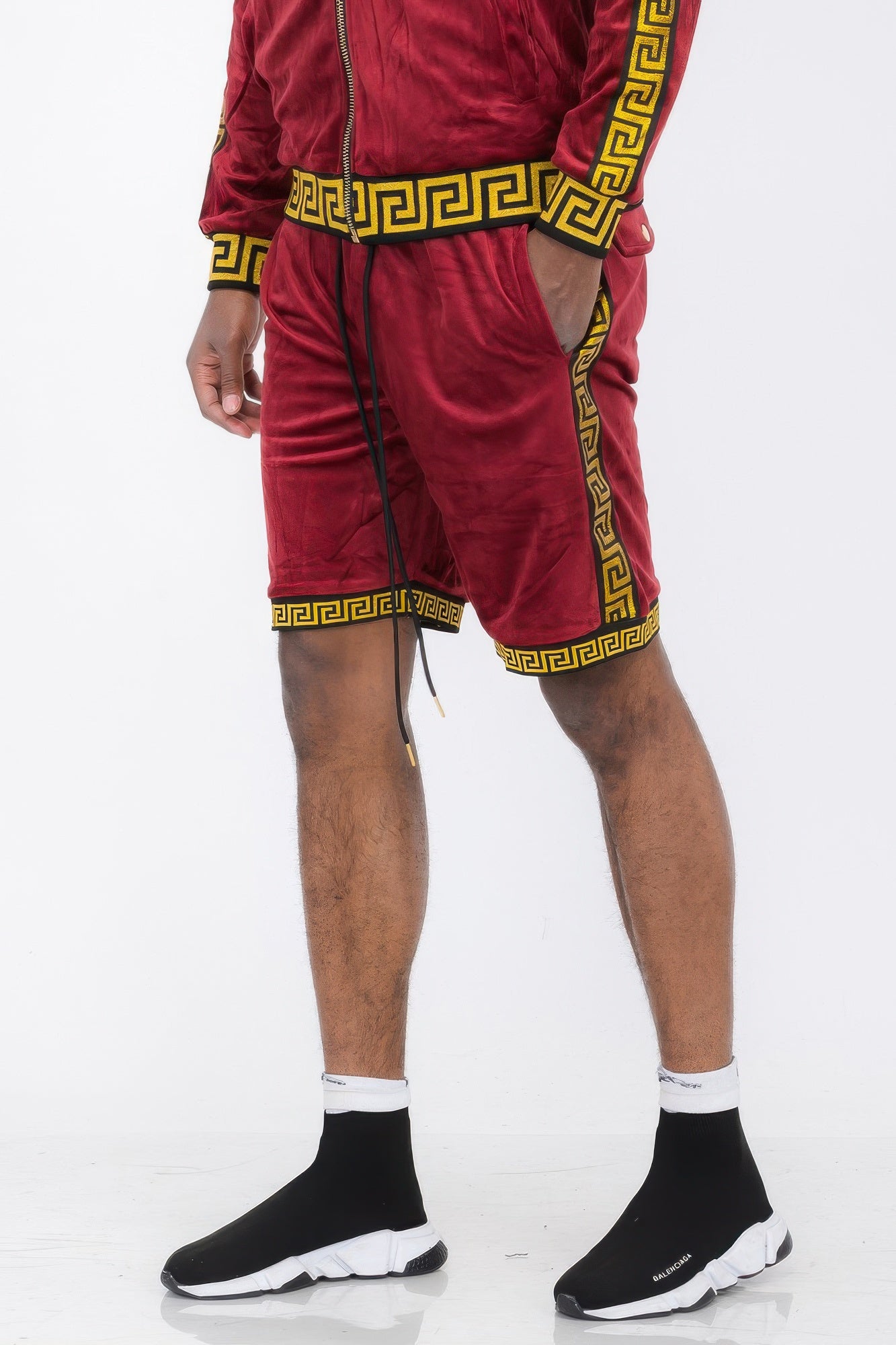 Status Print Velour Shorts Suede Shorts